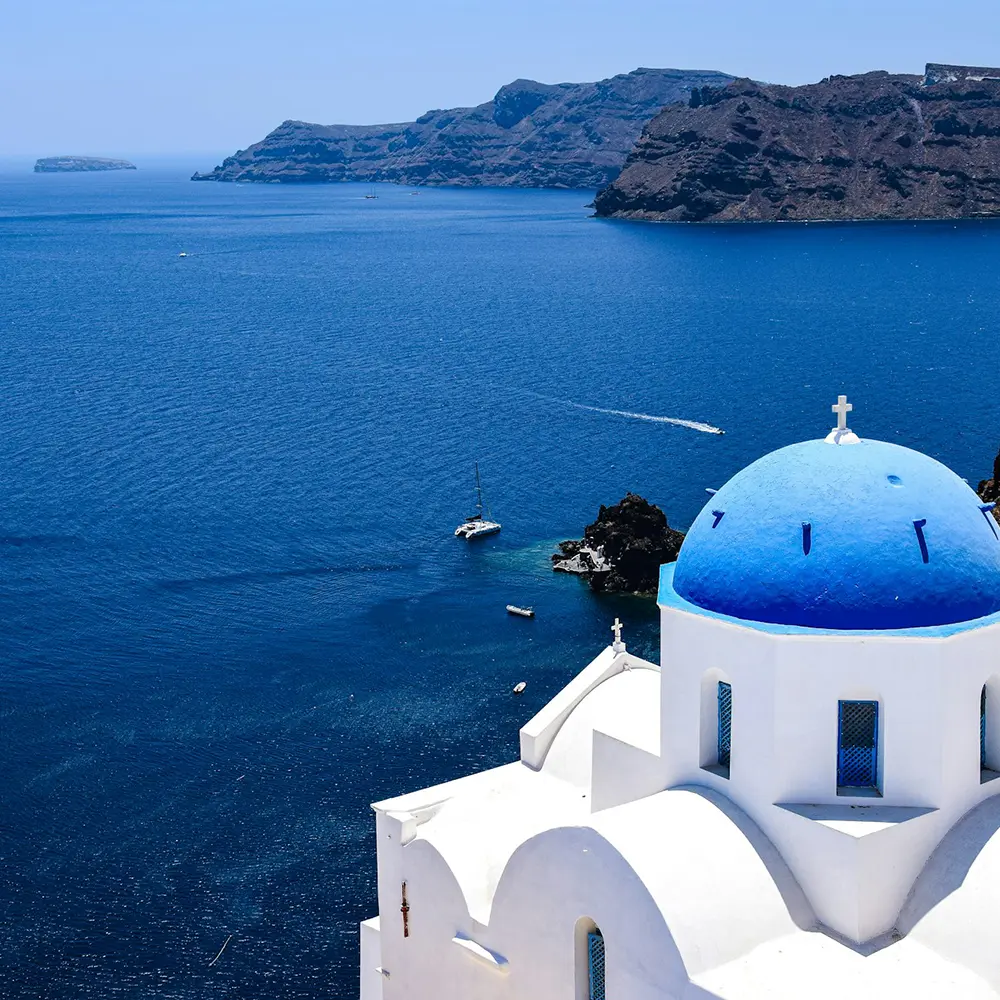 Breathtaking sunset over Santorini, one of the best places to visit in Greec